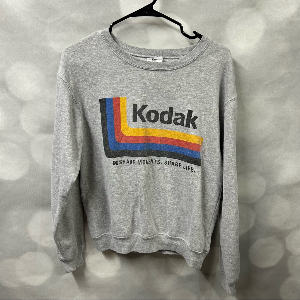 Kodak Brand Kodak Logo Crewneck Xs Grey Sweatshirt Vintage Look